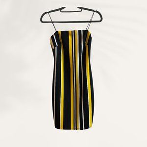 Black yellow white  "Olive Tree" Slip Dress